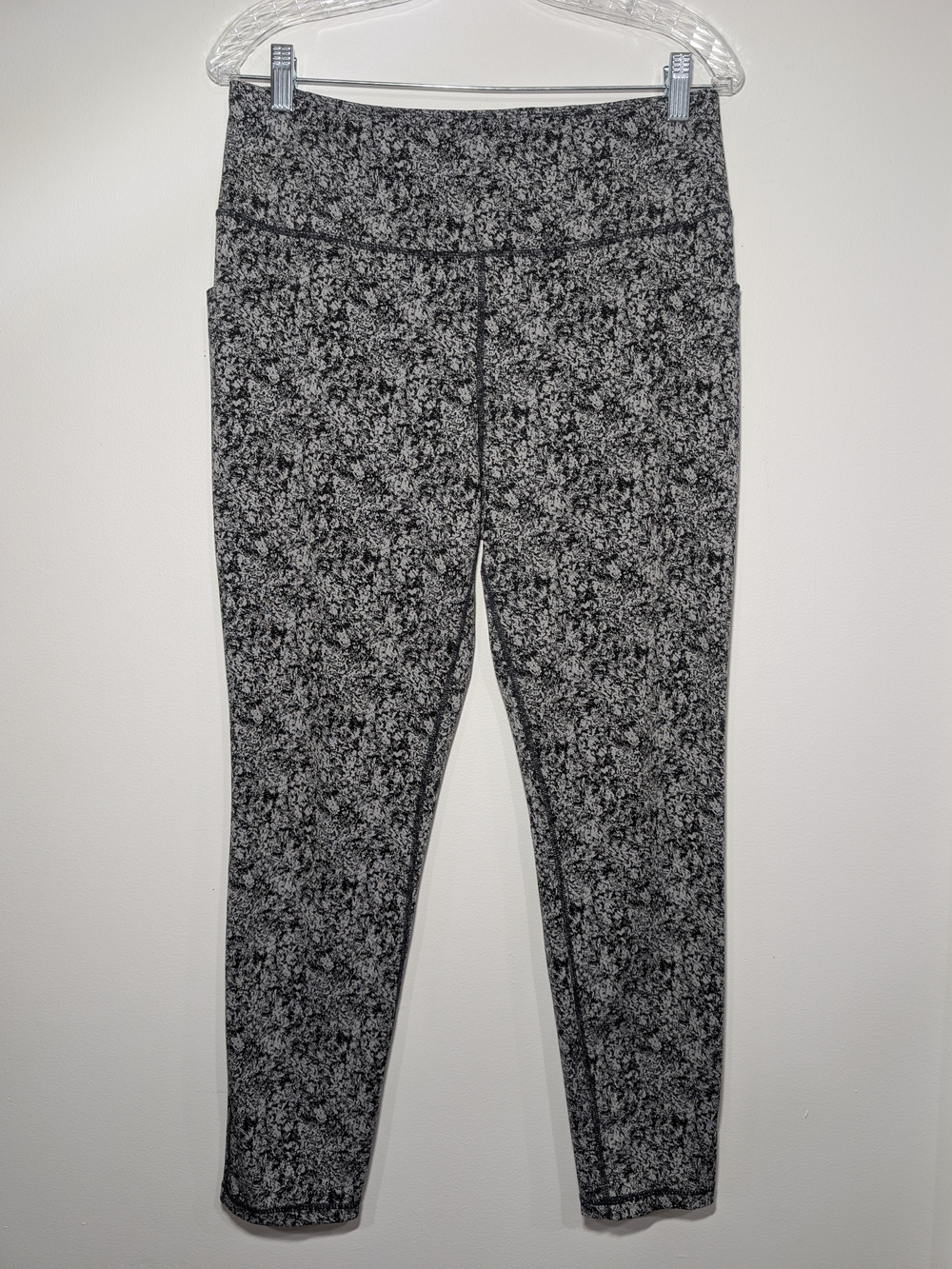 Members Mark Marled Black & Gray Active Yoga Run Stretch Leggings Women's XL